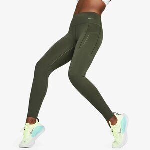 NIKE Women's Dri FIT Go Mid Rise Leggings Size S In Green